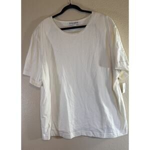 Vintage Sharon Anthony Plus 24W Ivory Tee Shirt Made USA 90s Shoulder Pads